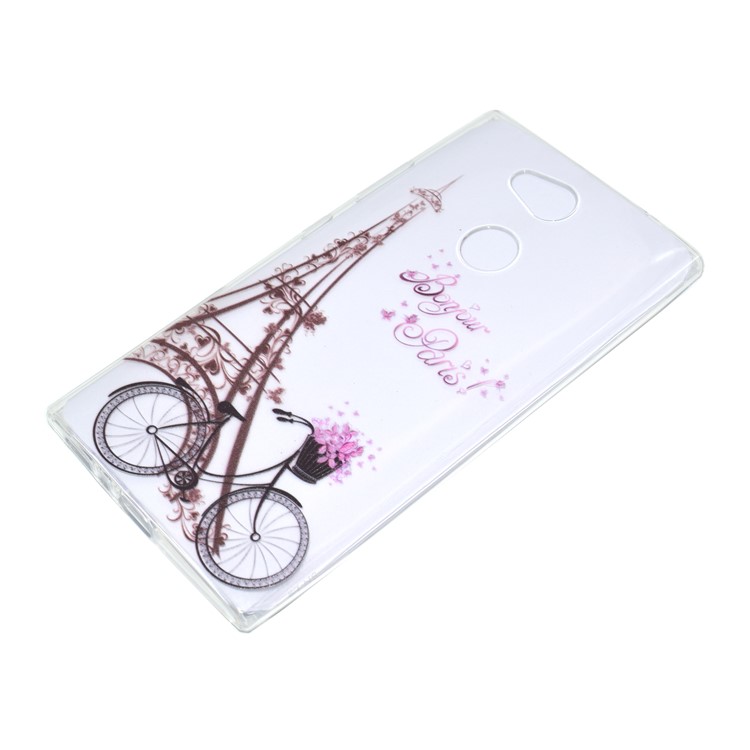 Pattern Printing Soft TPU Back Shell for Sony Xperia L2 - Eiffel Tower and Bicycle-3