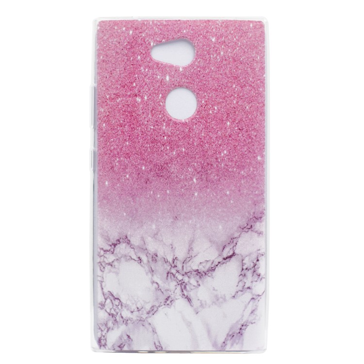 Pattern Printing Soft TPU Back Phone Shell for Sony Xperia L2 - Pink Marble-2