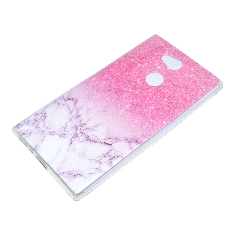 Pattern Printing Soft TPU Back Phone Shell for Sony Xperia L2 - Pink Marble-3