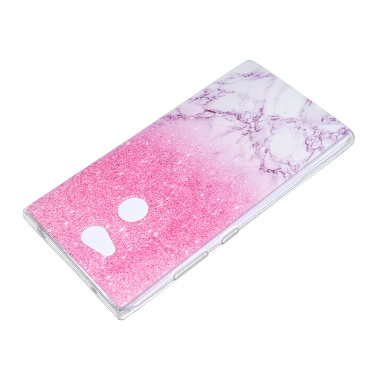Pattern Printing Soft TPU Back Phone Shell for Sony Xperia L2 - Pink Marble-4