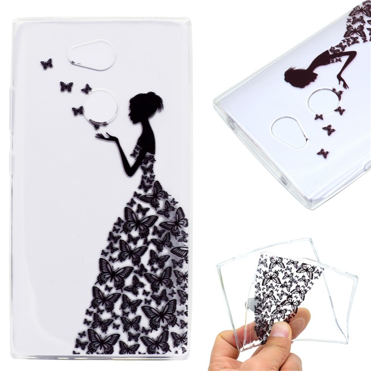 Pattern Printing Soft TPU Cell Phone Case for Sony Xperia L2 - Butterfly Girl-1