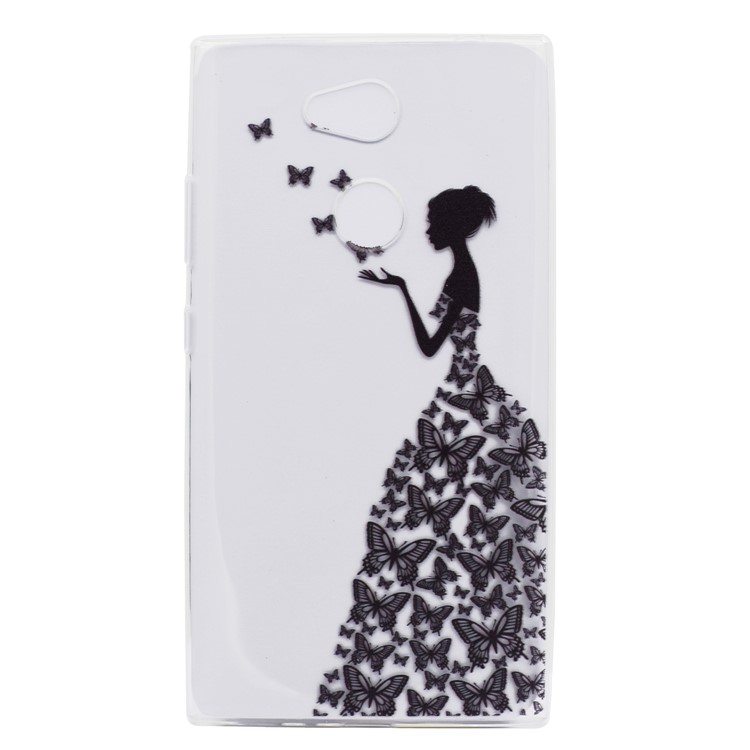 Pattern Printing Soft TPU Cell Phone Case for Sony Xperia L2 - Butterfly Girl-2