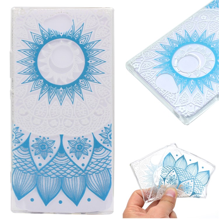 Pattern Printing Soft TPU Gel Case for Sony Xperia XA2 - Blue Mandala-1