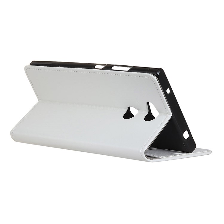 Crazy Horse Texture Wallet Stand Leather Cover for Sony Xperia L2 - White-4