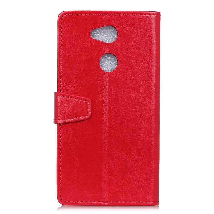 Crazy Horse Texture Wallet Stand Leather Shell for Sony Xperia L2 - Red-2