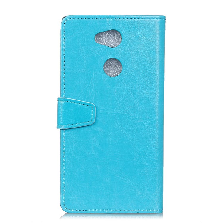 Crazy Horse Texture Wallet Stand Leather Mobile Cover for Sony Xperia L2 - Blue-2