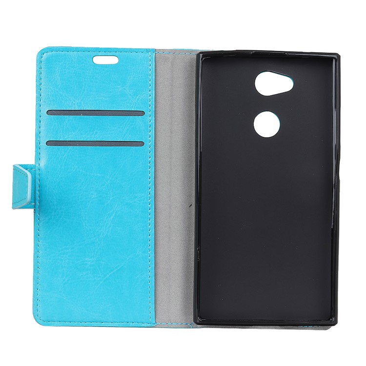 Crazy Horse Texture Wallet Stand Leather Mobile Cover for Sony Xperia L2 - Blue-3