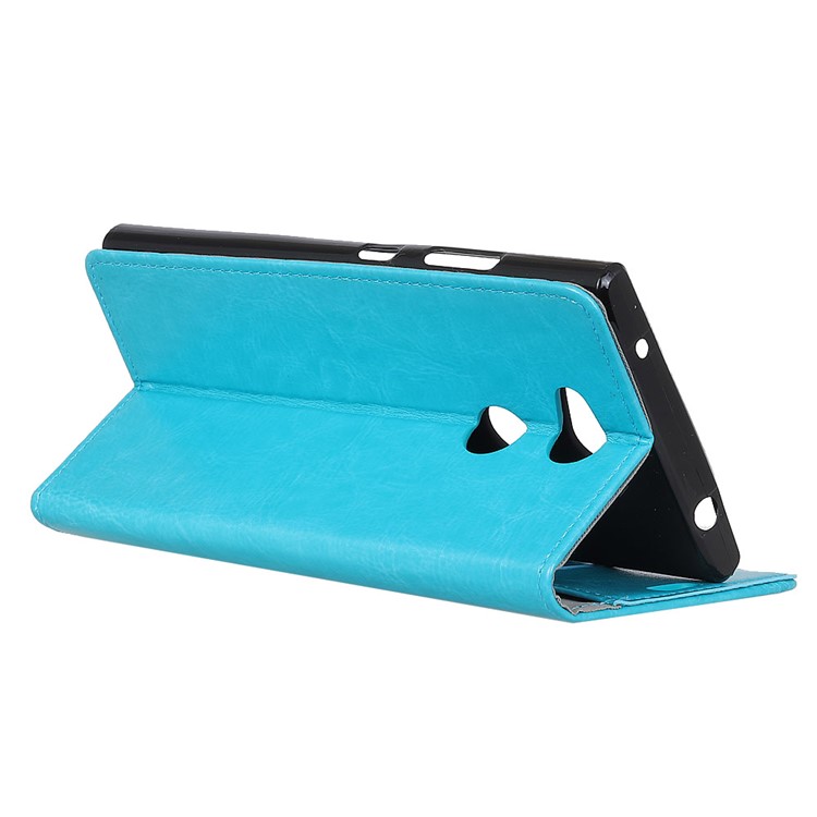 Crazy Horse Texture Wallet Stand Leather Mobile Cover for Sony Xperia L2 - Blue-4