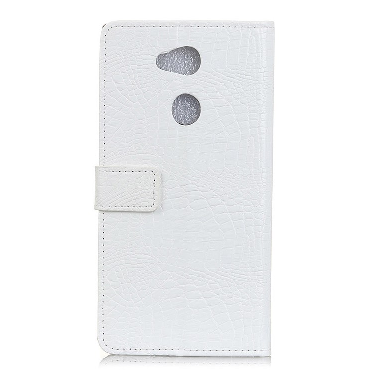 Crocodile Texture PU Leather Wallet Stand Phone Cover for Sony Xperia L2 - White-2