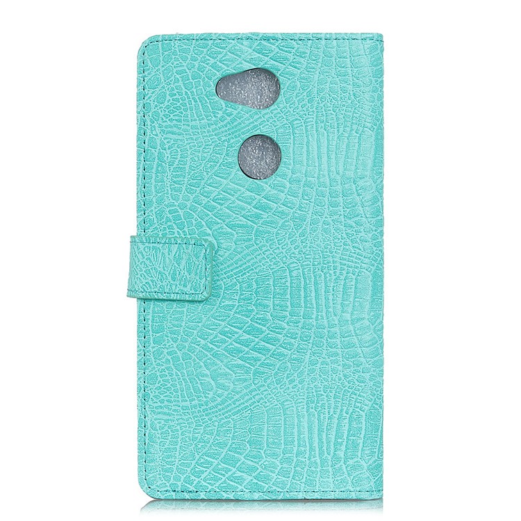 Crocodile Texture PU Leather Wallet Stand Mobile Case for Sony Xperia L2 - Cyan-2