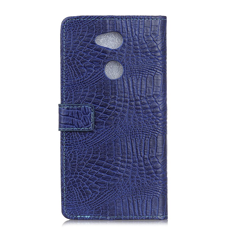 Crocodile Texture PU Leather Wallet Stand Mobile Cover for Sony Xperia L2 - Dark Blue-2