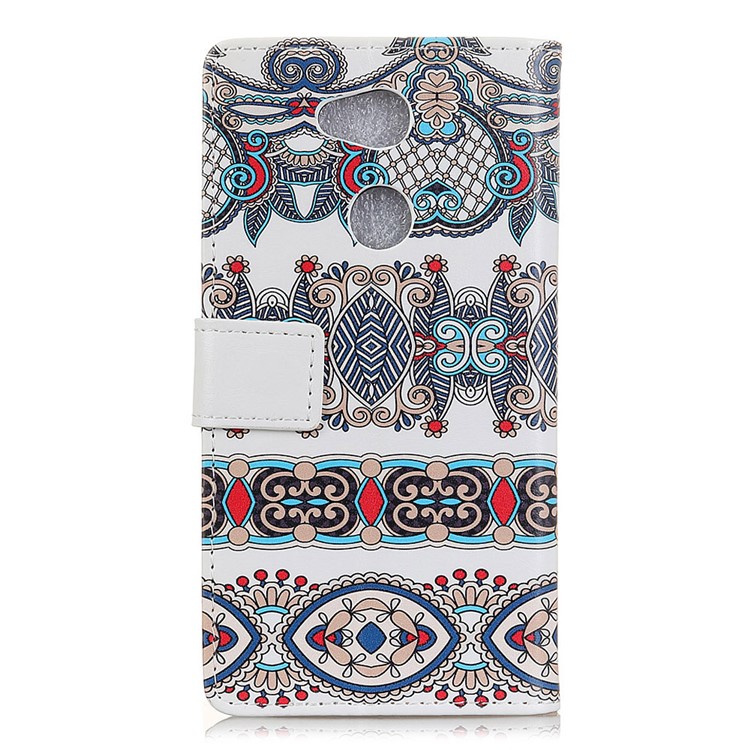 For Sony Xperia L2 Pattern Printing Leather Wallet Phone Casing - Arabic Floral Pattern-2
