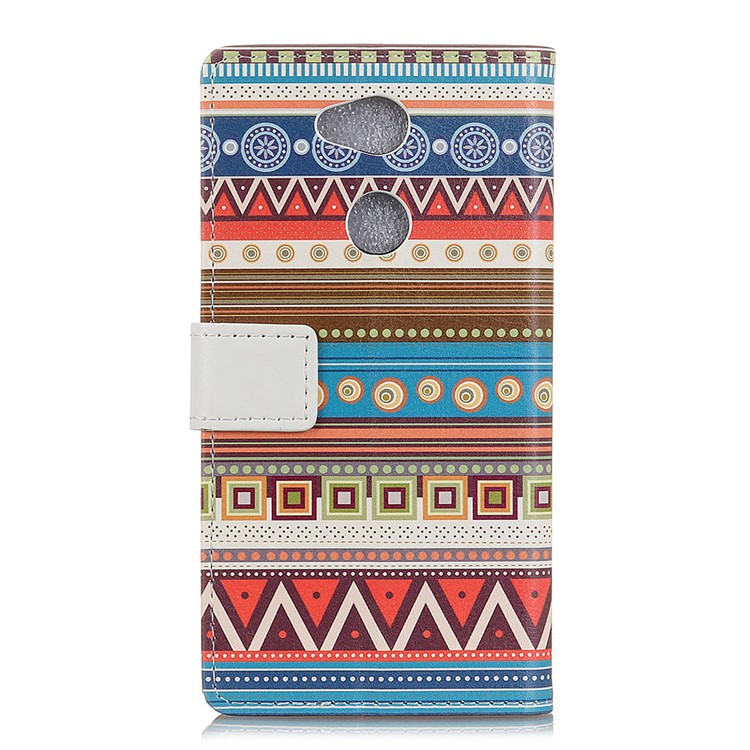 For Sony Xperia L2 Pattern Printing Wallet Stand Leather Case - Tribal Geometric Figure-2