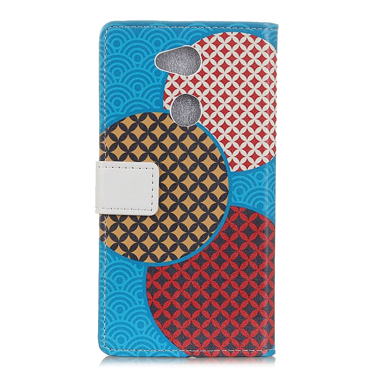 For Sony Xperia L2 Pattern Printing Wallet Leather Casing Cover - Seamless Circle Pattern-2