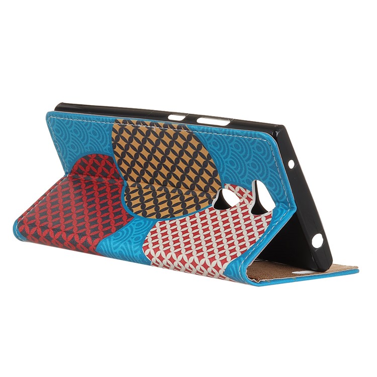 For Sony Xperia L2 Pattern Printing Wallet Leather Casing Cover - Seamless Circle Pattern-3