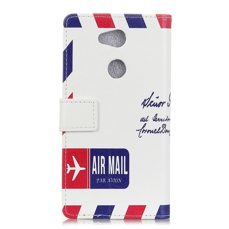 For Sony Xperia L2 Pattern Printing Stand Leather Flip Cover Casing - Vintage Envelope-2