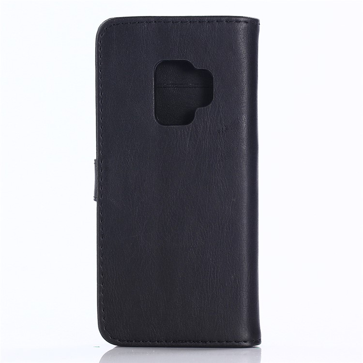 For Samsung Galaxy S9 Retro Style Leather Wallet Stand Case - Black-2
