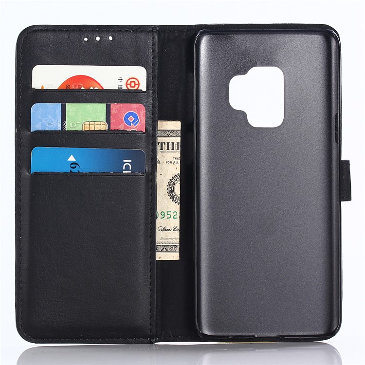 For Samsung Galaxy S9 Retro Style Leather Wallet Stand Case - Black-5