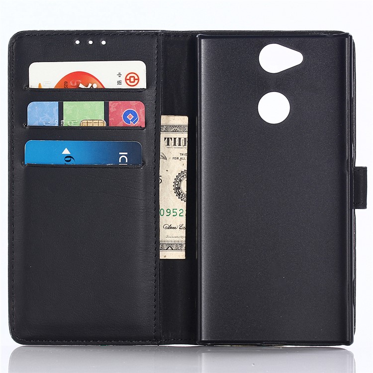 Brieftasche Im Retro-Stil Aus Leder Für Sony Xperia XA2 - Schwarz-5