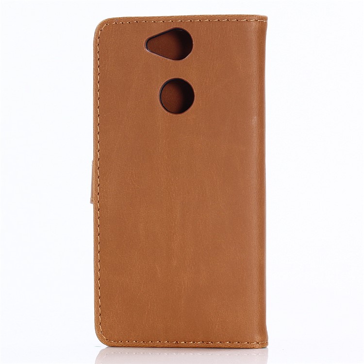 Retro Style Leather Wallet Case Phone Shell for Sony Xperia XA2 - Brown-2
