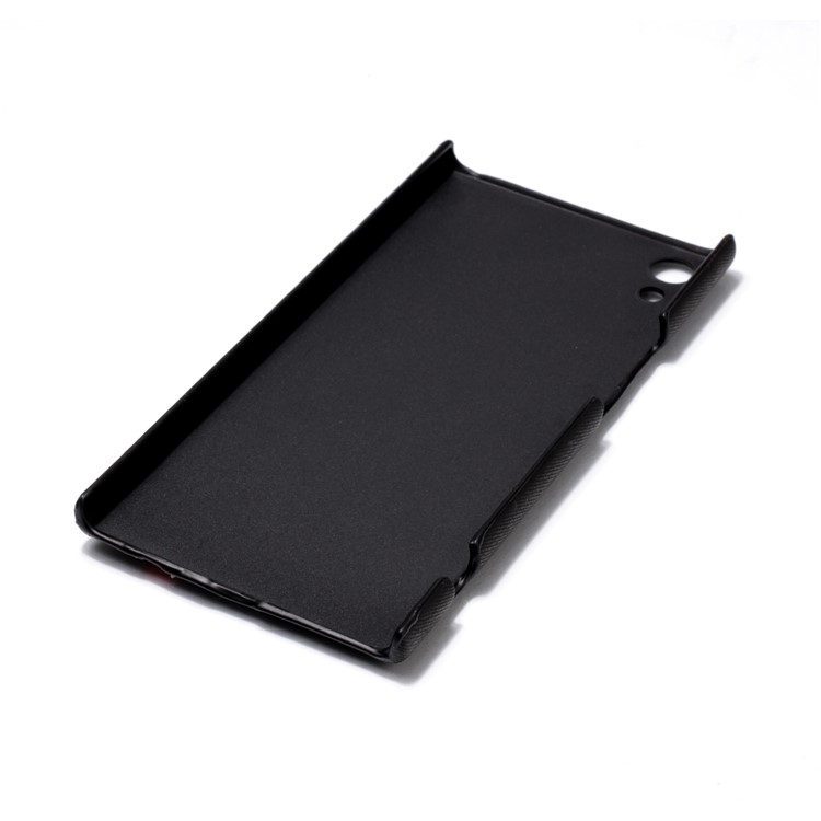 Contrast Color PU Leather Coated Hard PC Phone Case for Sony Xperia XA1 Ultra - Black-6