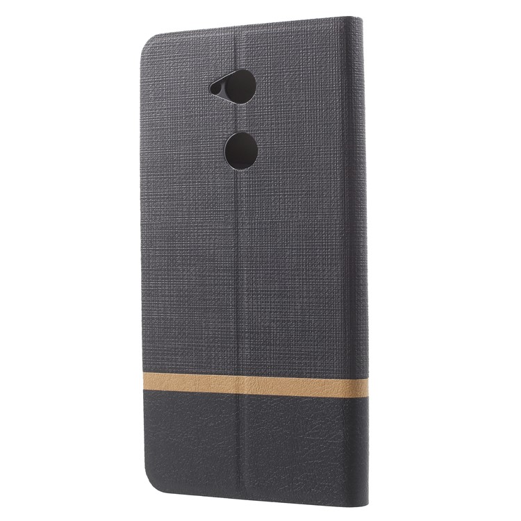 Cross Pattern Leather Card Holder Phone Case (Built-in Steel Sheet) for Sony Xperia XA2 Ultra - Black-2