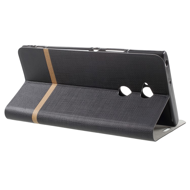 Cross Pattern Leather Card Holder Phone Case (Built-in Steel Sheet) for Sony Xperia XA2 Ultra - Black-4