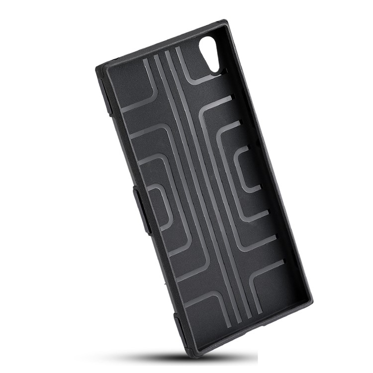 Geometric Pattern Magnetic Car Mount Ring Holder TPU PC Hybrid Case for Sony Xperia XA1 Ultra - Dark Blue-10
