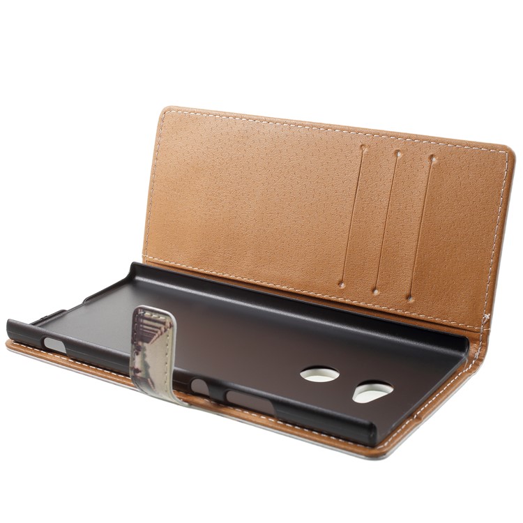 Musterdruck Brieftasche Leder Telefon Shell Für Sony Xperia XA2 - Dock Bei Sonnenuntergang-5