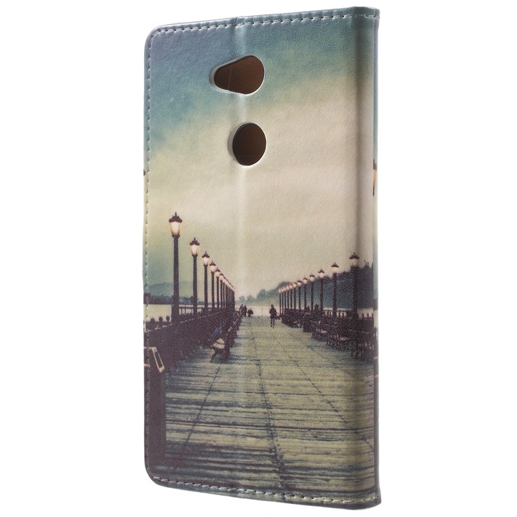 Pattern Printing Leather Wallet Stand Shell for Sony Xperia L2 - Dock at Sunset-3