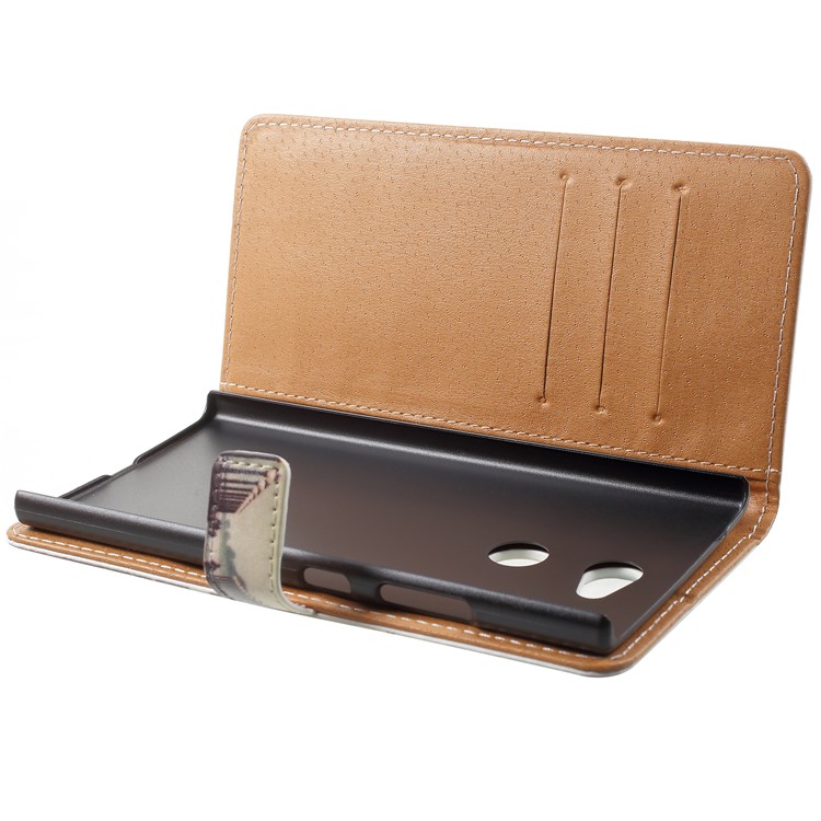 Pattern Printing Leather Wallet Stand Shell for Sony Xperia L2 - Dock at Sunset-5