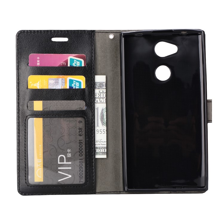 BTRCASE Crazy Horse Texture Leather Wallet Case for Sony Xperia L2 - Black-4