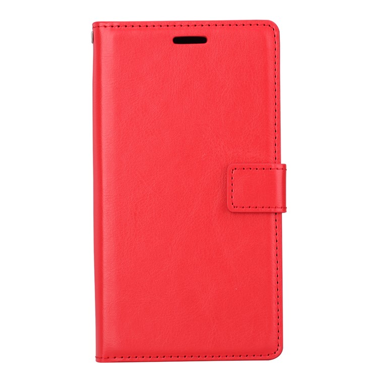 BTRCASE Crazy Horse Grain Leather Stand Wallet Protection Cover Case for Sony Xperia L2 - Red-2