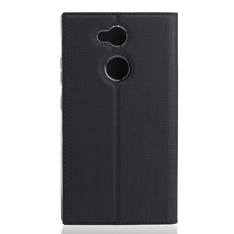 VILI DMX Cross Texture Card Holder Leather Stand Case for Sony Xperia L2 - Black-3