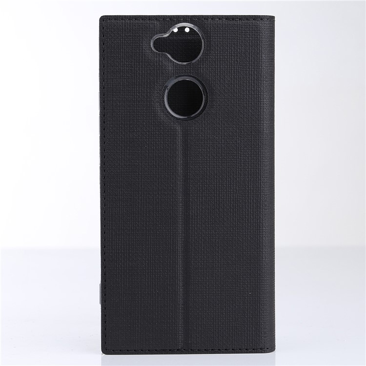 VILI DMX Cross Texture Card Holder Leather Stand Case for Sony Xperia XA2 Ultra - Black-3