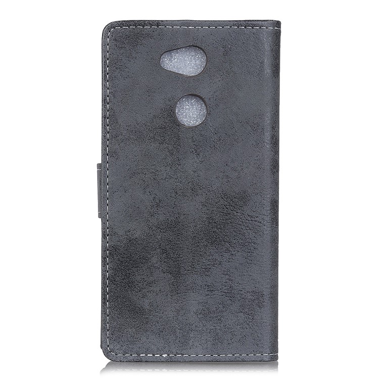 Vintage Style Wallet PU Leather Stand Protective Case for Sony Xperia XA2 Ultra - Grey-4