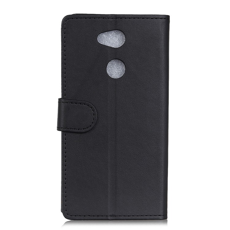 PU Leather Folio Flip Wallet Stand Cover Shell for Sony Xperia XA2 Ultra - Black-3