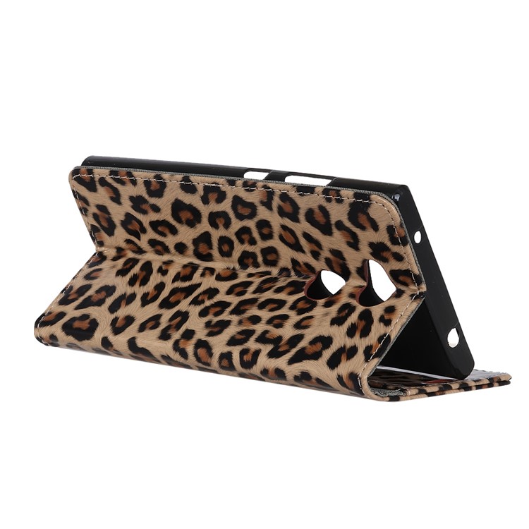 Leopard Pattern Magnetic Leather Wallet Phone Case for Sony Xperia XA2 Ultra-5