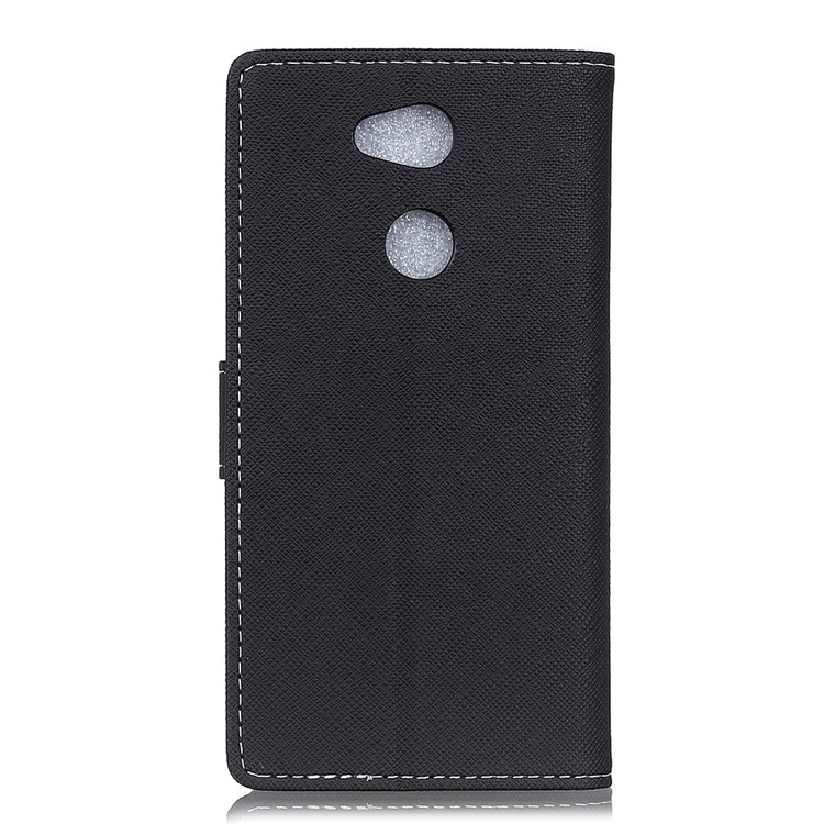 Cross Pattern Leather Magnetic Wallet Phone Case for Sony Xperia XA2 Ultra - Black-4
