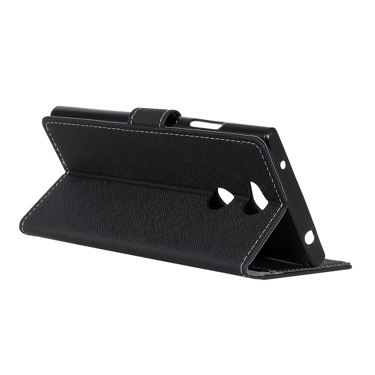 Cross Pattern Leather Magnetic Wallet Phone Case for Sony Xperia XA2 Ultra - Black-6