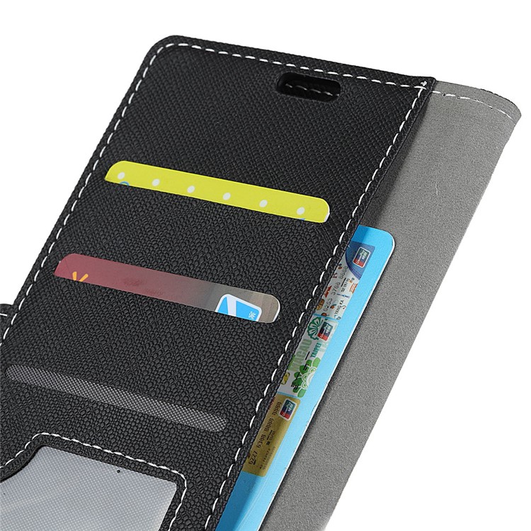 Cross Pattern Leather Magnetic Wallet Phone Case for Sony Xperia XA2 Ultra - Black-7