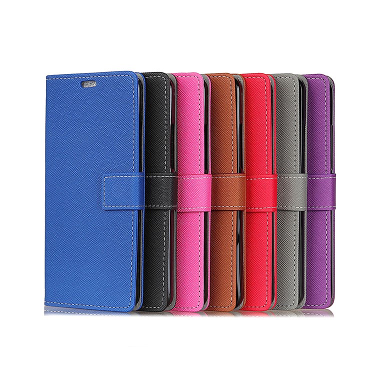 Cross Pattern Leather Magnetic Wallet Phone Case for Sony Xperia XA2 Ultra - Black-8