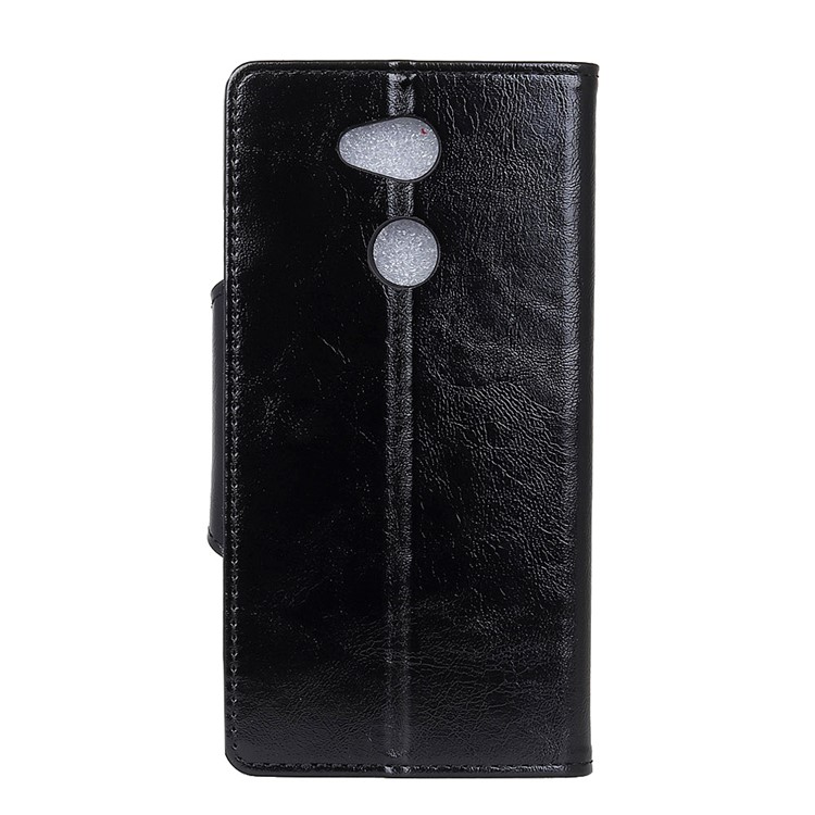 Textured PU Leather Wallet Stand Phone Case for Sony Xperia L2 - Black-3
