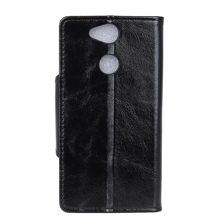 Textured PU Leather Wallet Stand Phone Case for Sony Xperia XA2 - Black-3