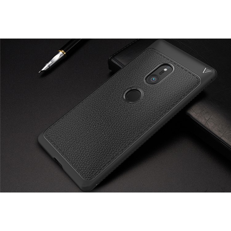 IVSO Gentry Series Leather Coated TPU Case for Sony Xperia XZ2 - Black-3