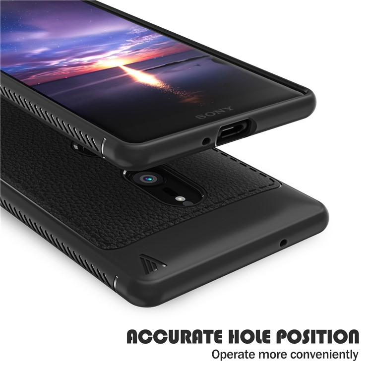 IVSO Gentry Series Leather Coated TPU Case for Sony Xperia XZ2 - Black-4