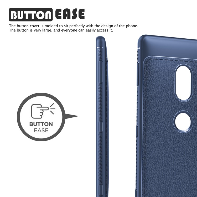 IVSO Gentry Series Leather Coated TPU Back Case for Sony Xperia XZ2 - Dark Blue-2