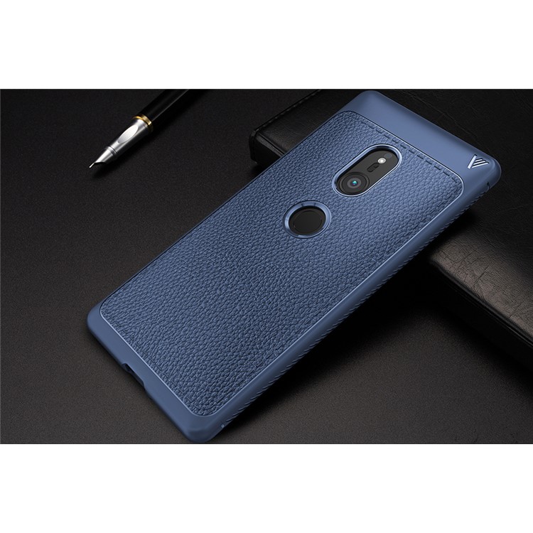 IVSO Gentry Series Leather Coated TPU Back Case for Sony Xperia XZ2 - Dark Blue-4