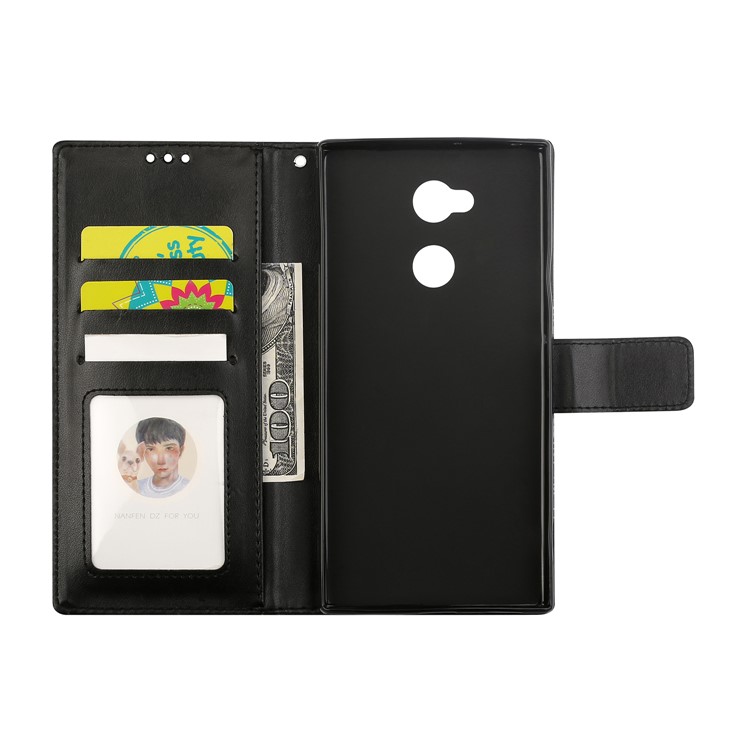 Imprinted Mandala Pattern PU Leather Wallet Case with Strap for Sony Xperia XA2 Ultra - Black-6
