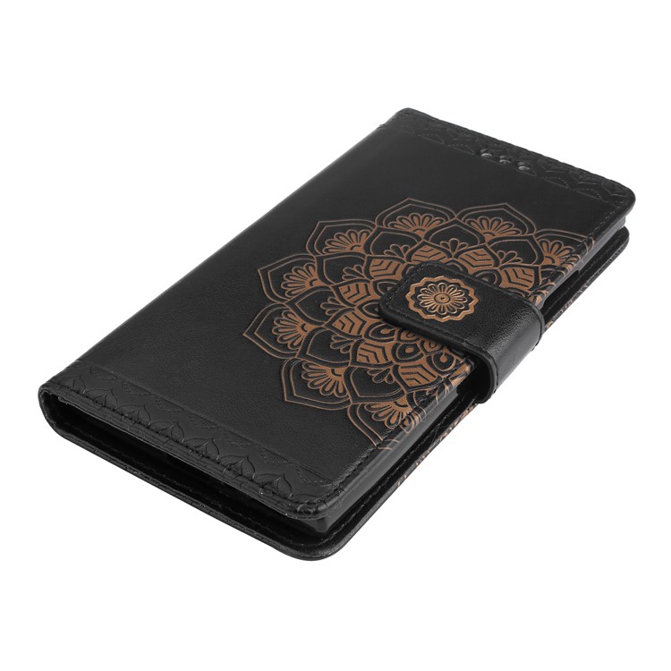 Imprinted Mandala Pattern Stand Wallet Leather Case for Sony Xperia L2 - Black-3